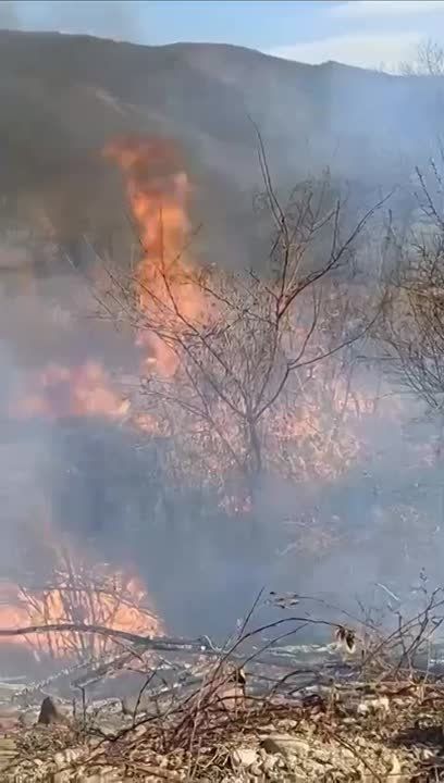 Пожарные 5-й пожарно-спасательной части МЧС Южной Осетии ликвидировали возгорания сухостоя в с. Захъхъор и Икот Ленингорского района