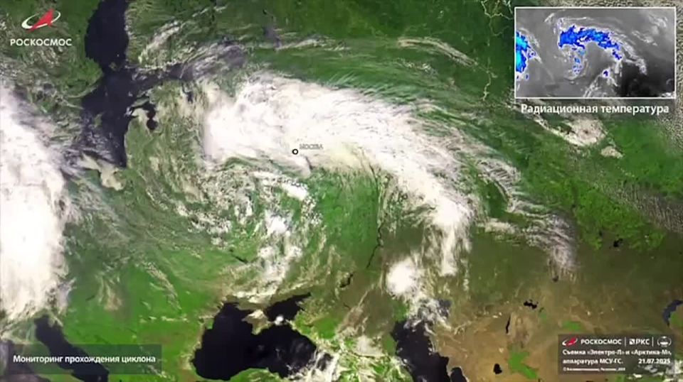 "Роскосмос" показал из космоса циклон, накрывший Москву рекордным дождем