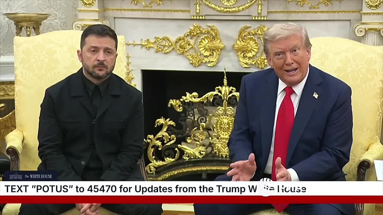 Кадры заявления Трампа о том, что целью в украинском урегулировании является не временное прекращение огня, а длительный мир