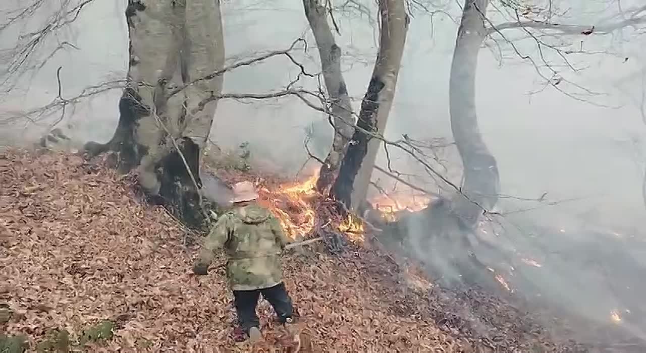 В селе Амзарет Ленингорского района произошло возгорание сухостоя