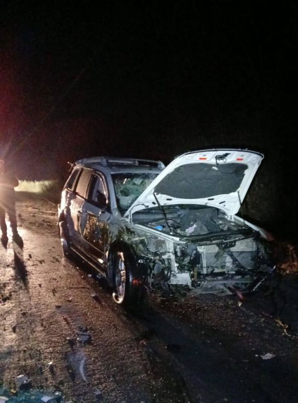 В селе Хвце Дзауского района опрокинулся автомобиль, никто не пострадал